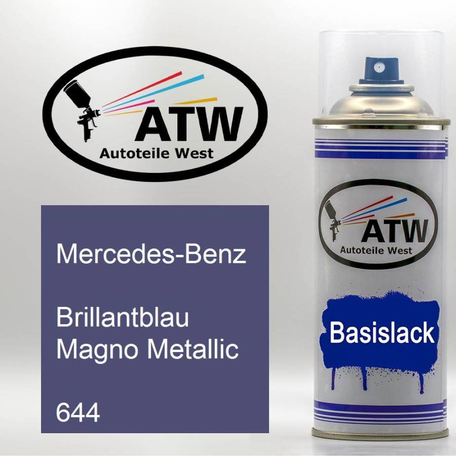 Mercedes-Benz, Brillantblau Magno Metallic, 644: 400ml Sprühdose, von ATW Autoteile West.